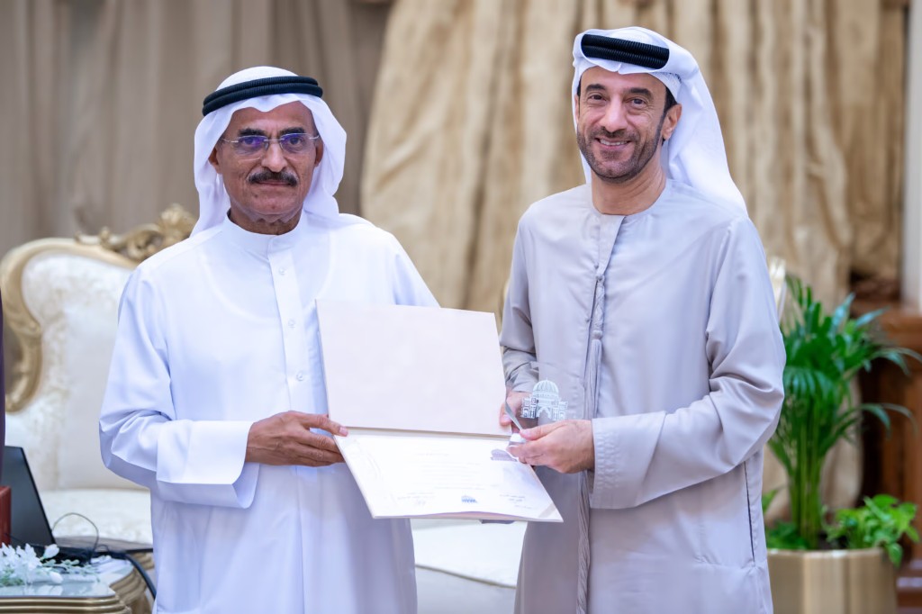 Award ceremony with certificate presentation